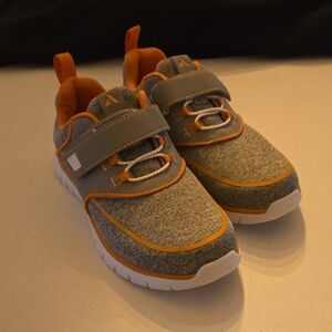 Athletic Gray and Orange Sneakers